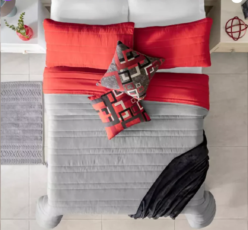 Edredón Basic Rojo para Cama Sencilla, Doble Faz, de 180x235 cm