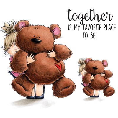 Squidgy & Teddy Stamps / Sellos de Polímero de Muñeca y Osito