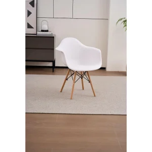 Silla Delia, Color Blanco, Con espaldar y patas en Madera
