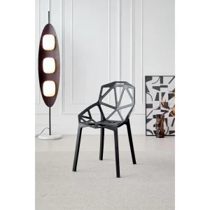 Silla Roxy, Color Negro, Con espaldar y diseño Moderno