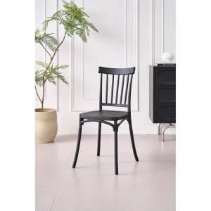 Silla Claus, Color Negro, Con espaldar y diseño minimalista X6