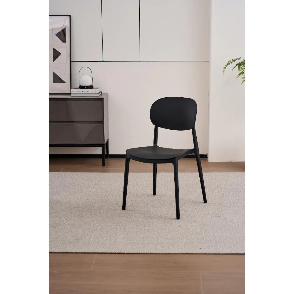 Silla Milan, Color Negro, Con espaldar y diseño Moderno X2 - Imagen 2