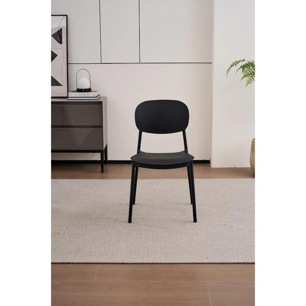 Silla Milan, Color Negro, Con espaldar y diseño Moderno X2 - Imagen 3