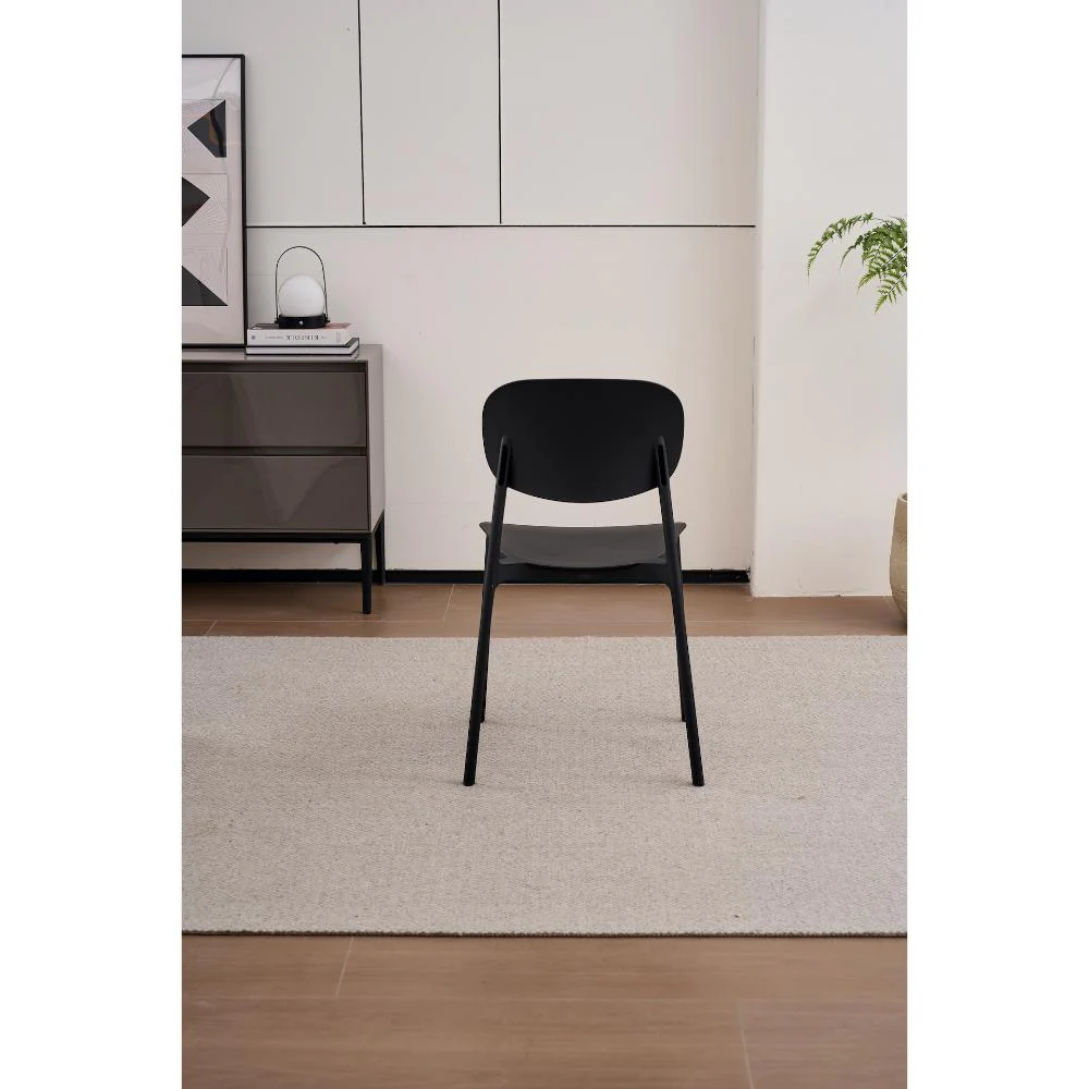 Silla Milan, Color Negro, Con espaldar y diseño Moderno X2 - Imagen 6