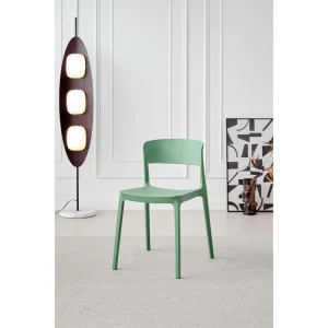 Silla Monaco, Color Verde Oliva, Con espaldar y diseño Moderno