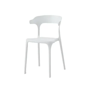 Silla Elena, Color Blanco, Con espaldar y diseño Moderno
