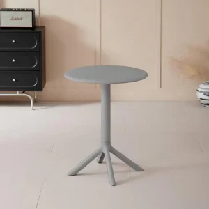 Mesa Redonda 60Cm, Color Gris Oscuro, Diseño Minimalista