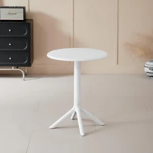 Mesa Redonda 60Cm, Color Blanco, Diseño Minimalista