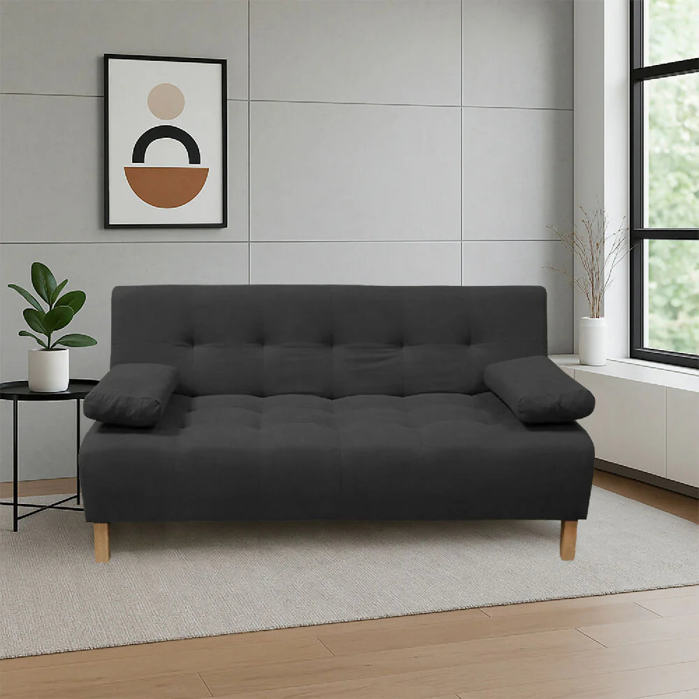 Sofacama Egli 3 Posiciones Reclinable Negro + Cojines - Imagen 4