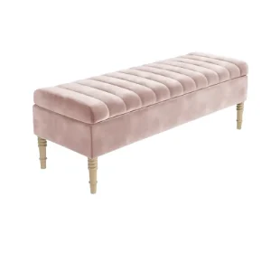 Puff Baúl Paneles 100x40x50 Rosa Tela