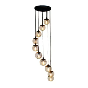 Lámpara de Techo Tarento 10 Luces con Bomba de Cristal B12/B15