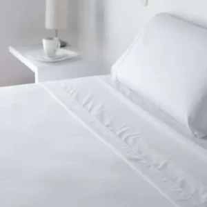 Juego de sábana blanca lisa sencilla BL002-BL-SS