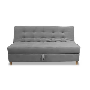 Sofacama Baul Lugano 3 Posiciones Gris + Cojines