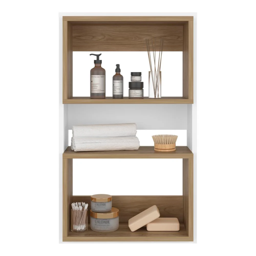 Gabinete de Baño Sensei Eco, Blanco Duqueza y Fresno Europeo, con superficies para ubicar objetos - Imagen 2