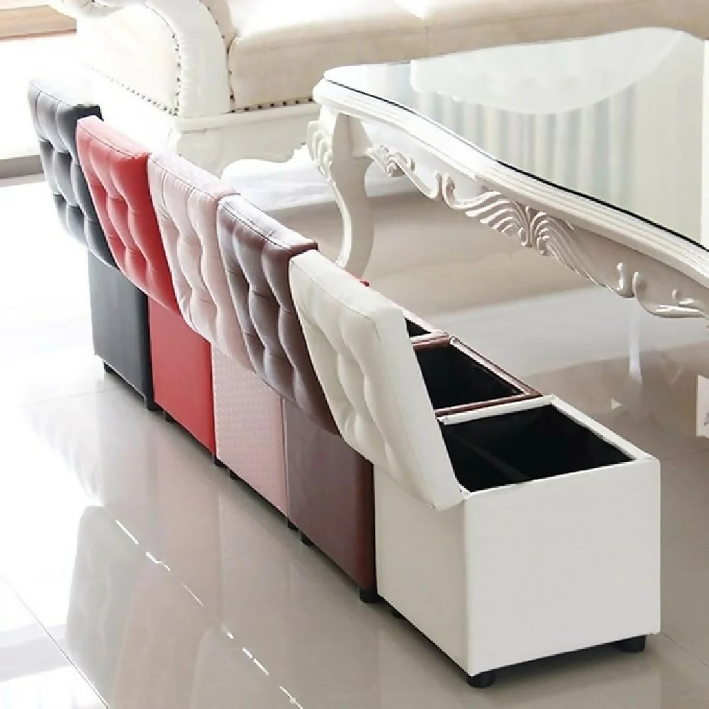 Puff Baúl 40X40 Negro Sintético - Imagen 3