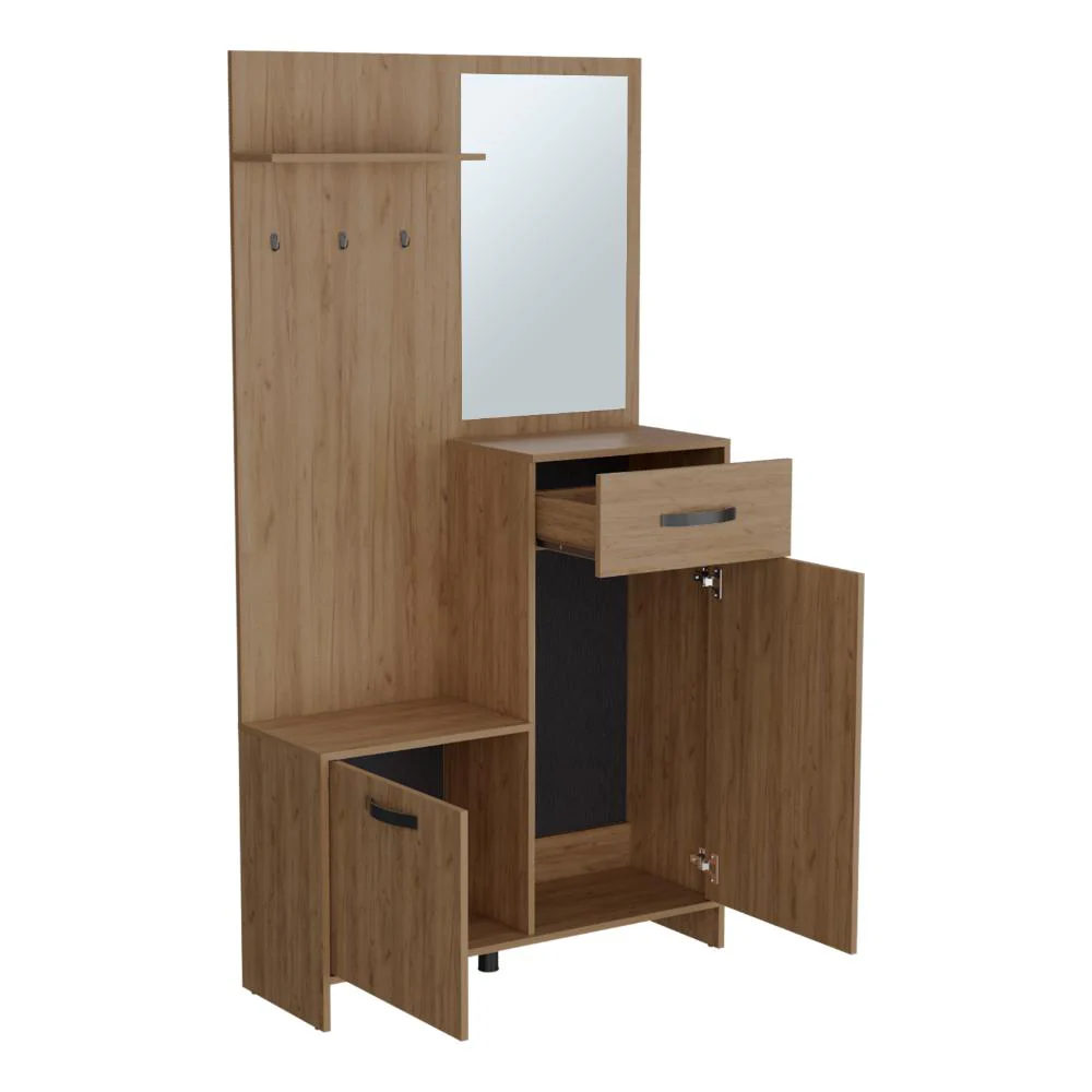 Recibidor Auxiliar Parker, Fresno Europeo, con un cajon y dos puertas ZF - Imagen 6