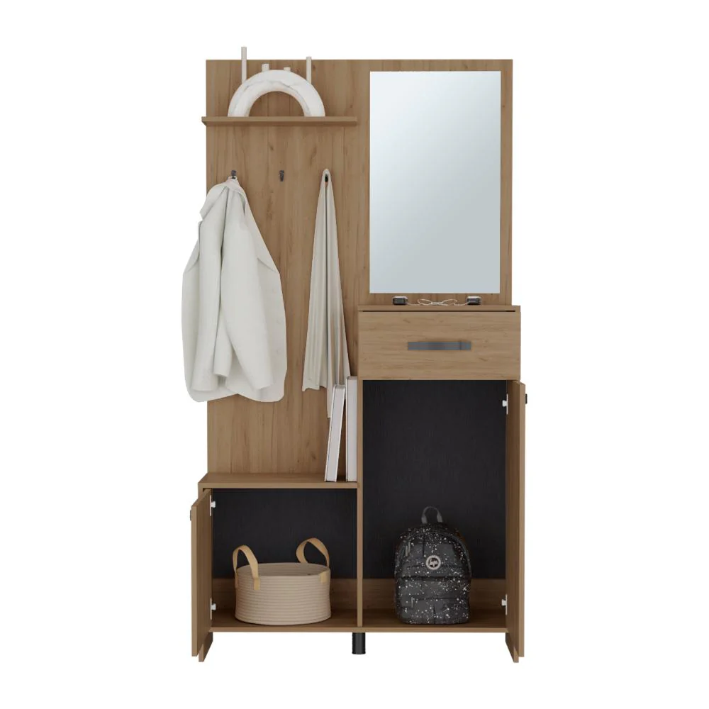 Recibidor Auxiliar Parker, Fresno Europeo, con un cajon y dos puertas ZF - Imagen 2