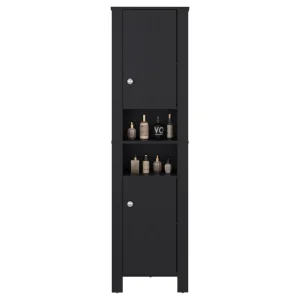 Mueble  Auxiliar para Baño Vanes, Wengue, con espacio para objetos decorativos