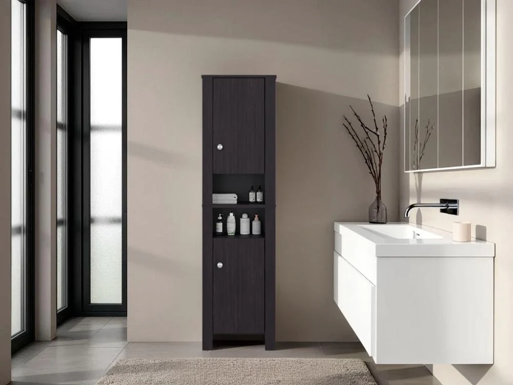 Mueble Auxiliar para Baño Vanes, Wengue, con espacio para objetos decorativos ZF - Imagen 4