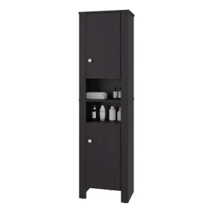 Mueble  Auxiliar para Baño Vanes, Wengue, con espacio para objetos decorativos ZF