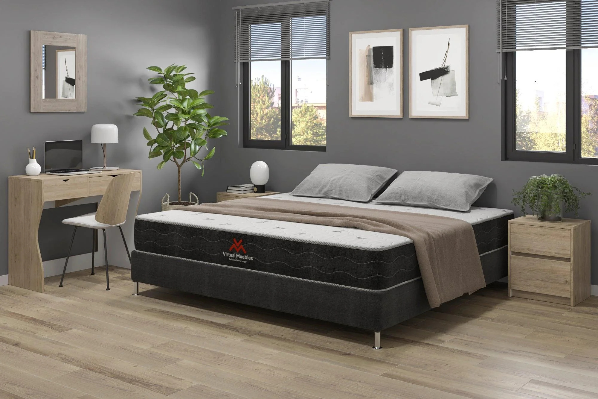 Combo para Habitación Wally, Incluye Base Cama Presidencial y Colchón - Imagen 6