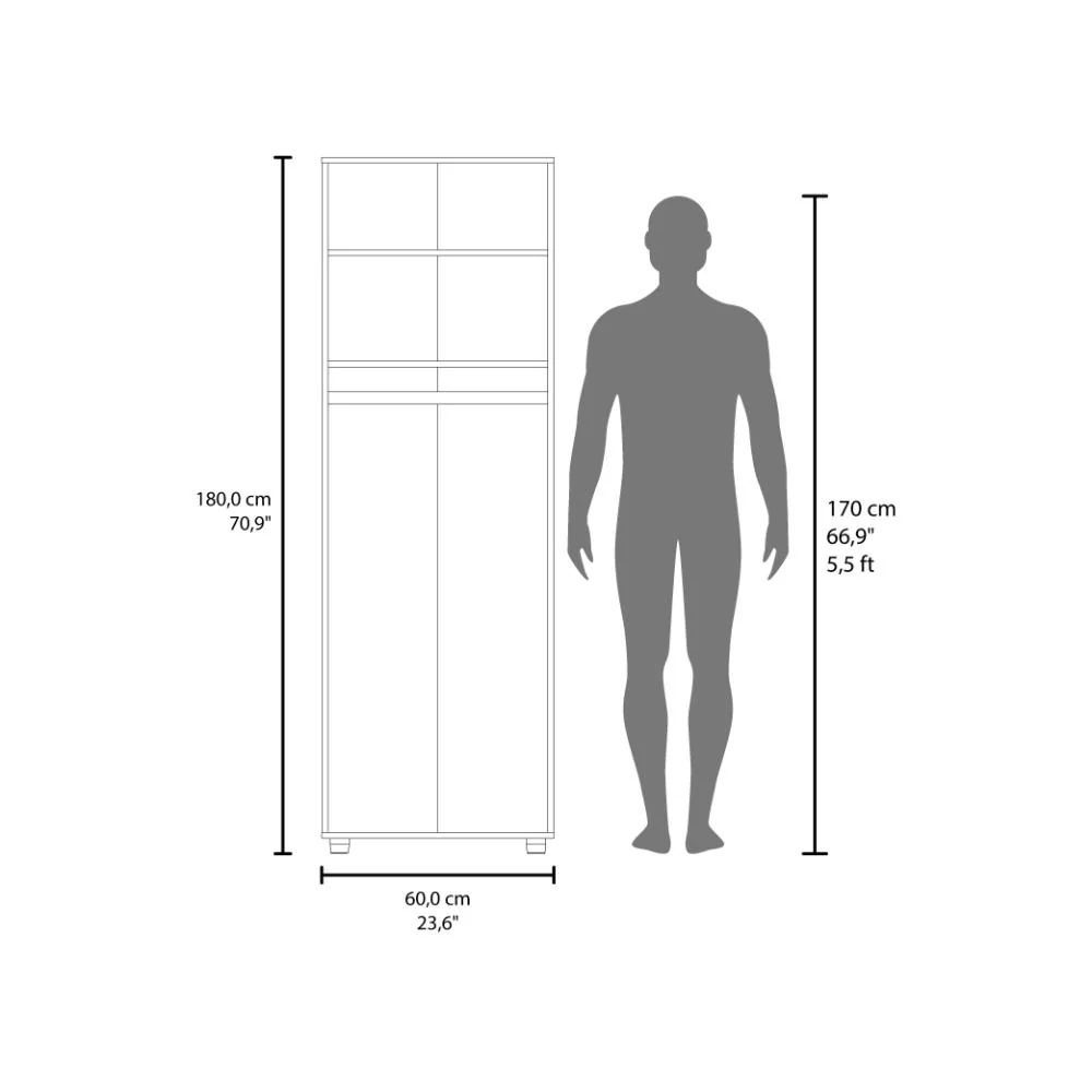 Closet Rayo, Blanco, con dos puertas y tubo en su interior ZF - Imagen 7