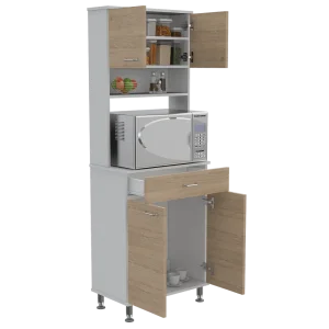 Alacena Huzy, Beige y Blanco, con Amplia Capacidad de Almacenamiento