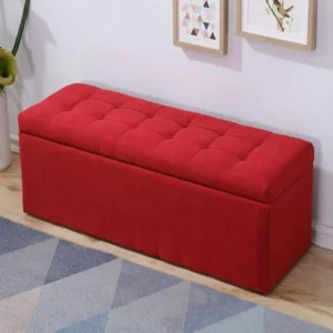 Puff Baúl 80x40 Rojo Tela