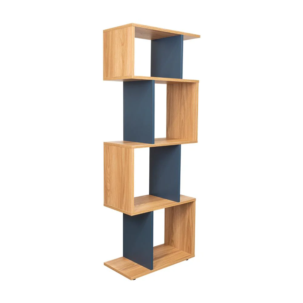 Biblioteca York, Fresno Europeo y Kronos Azul, con espacios para libros y objetos decorativos - Imagen 4