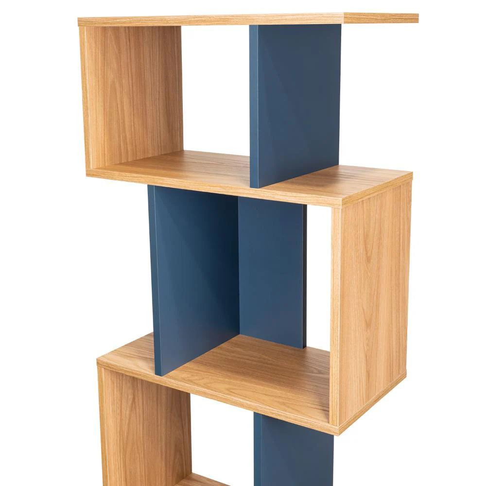 Biblioteca York, Fresno Europeo y Kronos Azul, con espacios para libros y objetos decorativos - Imagen 7