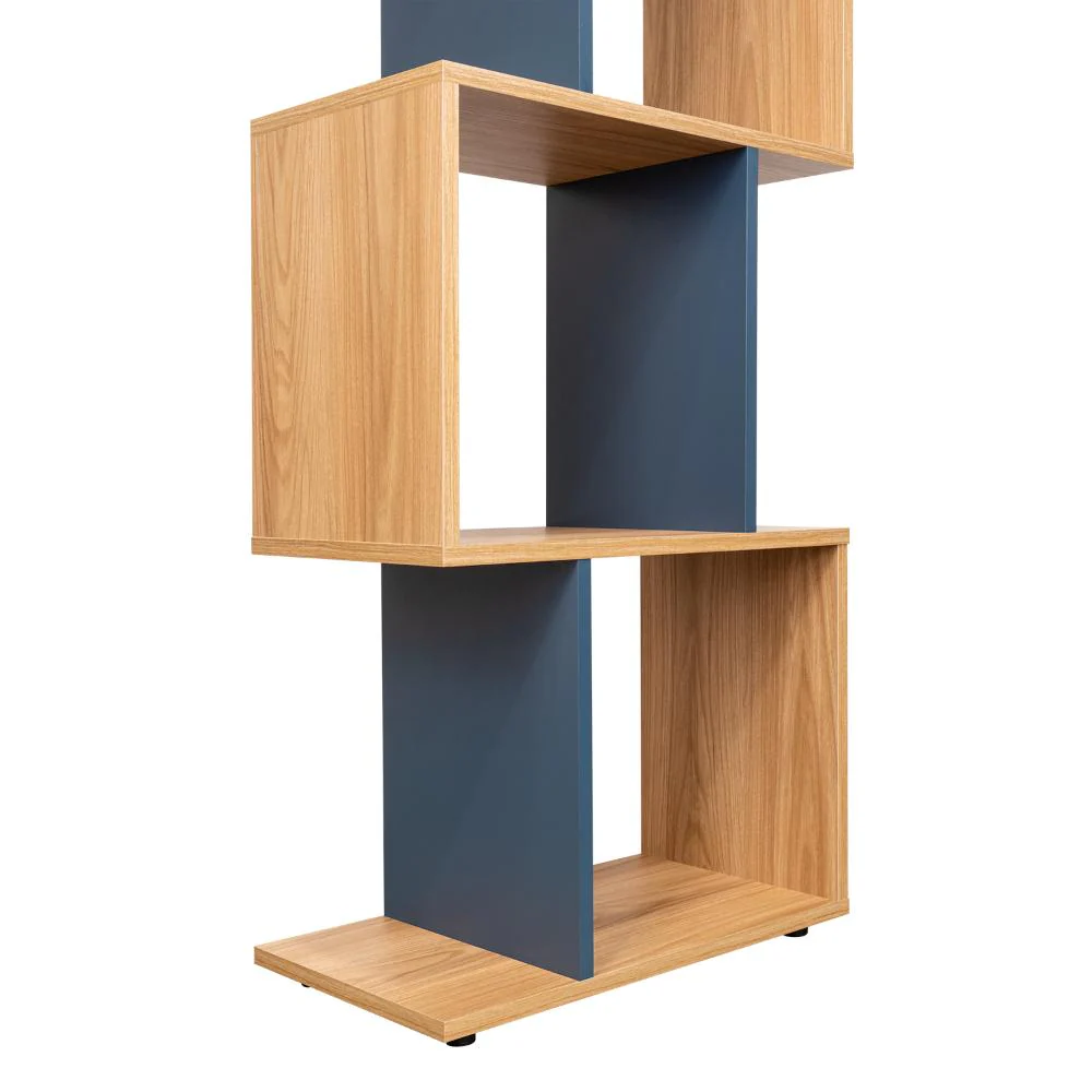 Biblioteca York, Fresno Europeo y Kronos Azul, con espacios para libros y objetos decorativos - Imagen 8