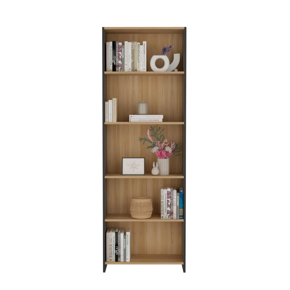 Biblioteca Milán, Fresno Europeo y Wengue, con Cinco Entrepaños - Imagen 2