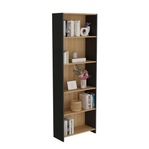 Biblioteca Milán, Fresno Europeo y Wengue, con Cinco Entrepaños