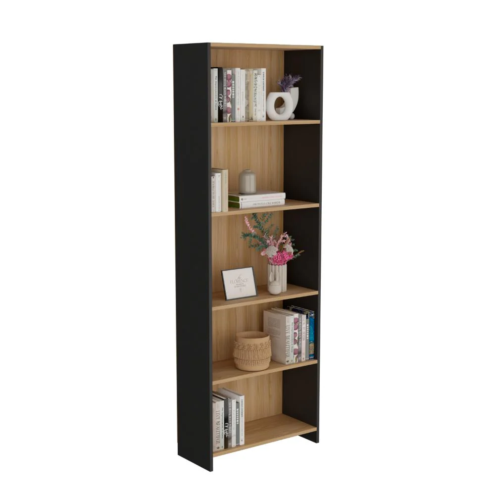 Biblioteca Milán, Fresno Europeo y Wengue, con Cinco Entrepaños