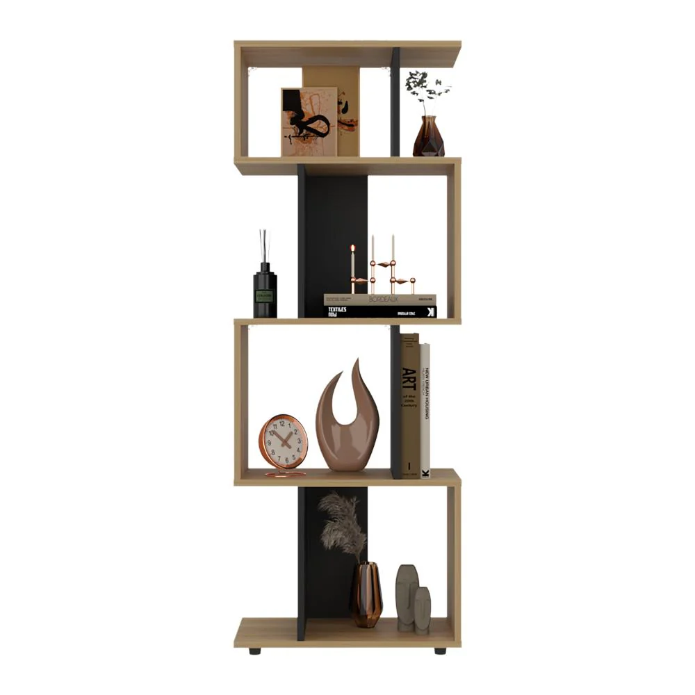 Biblioteca York, Fresno Europeo y Wengue, con espacio para libros y objetos decorativos - Imagen 2