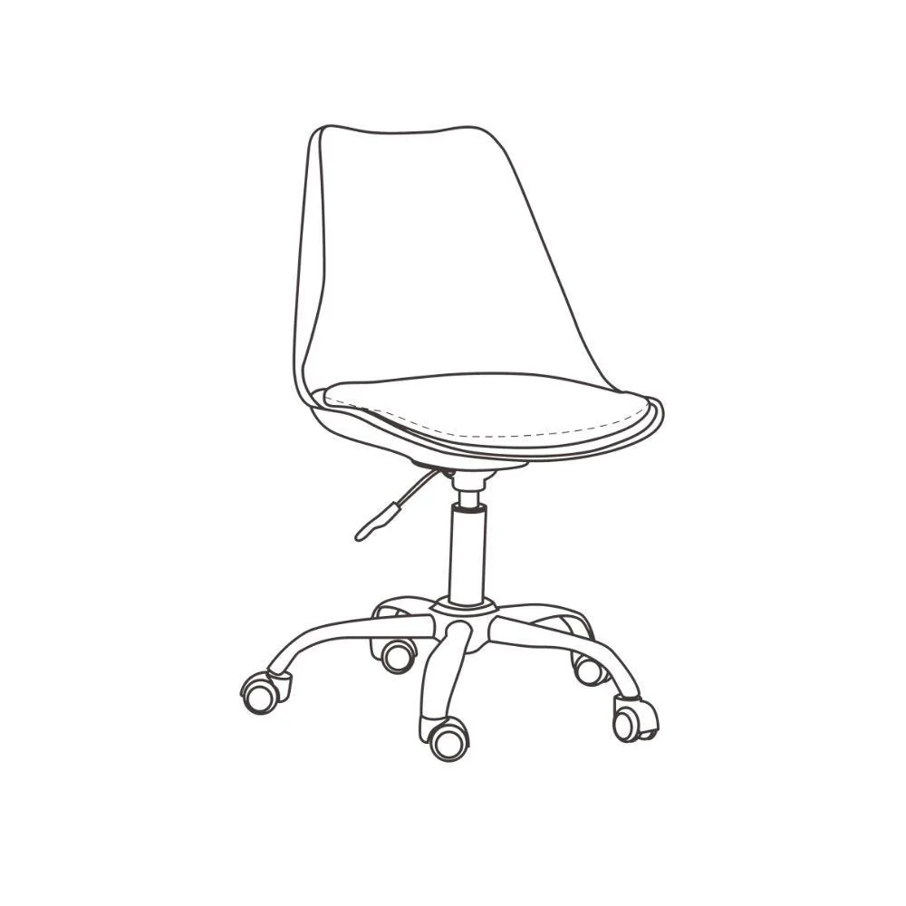 Kit de Cuatro Sillas de Escritorio Jetix, Negro, Giratoria y acolchada con base metálica - Imagen 6