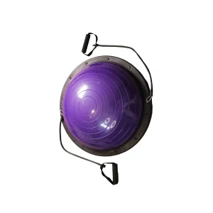 Balón de Fitness Bosu Morado con Bandas Elásticas Alluma
