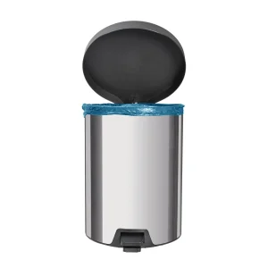 Basurero de Pedal,tapa plastica negra Linea New 12 Lt