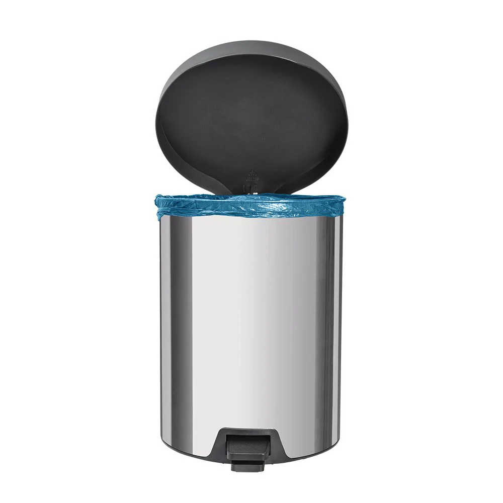 Basurero de Pedal,tapa plastica negra Linea New 5 Lt