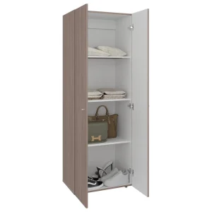 Closet Beico, Bardolino y Blanco Duqueza, con dos Puertas Abatibles y cuatro entrepaños
