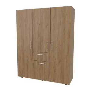 Closet Belen, Fresno Europeo y Wengue, con amplios espacios para guardar ropa ZF