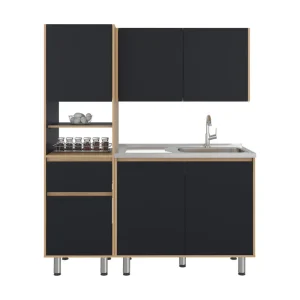 Cocina Integral y Alacena Dali, Fresno Europeo y Wengue, Incluye Mesón Socoda Derecho ZF