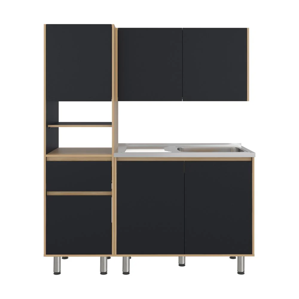 Cocina Integral y Alacena Dali, Fresno Europeo y Wengue, Incluye Mesón Socoda Derecho ZF - Imagen 7