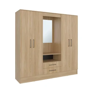 Closet Barmine, Fresno Europeo y Wengue, con dos cajones organizadores multiusos ZF