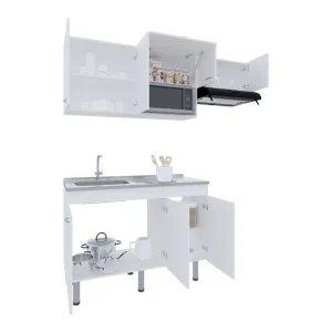 Cocina Integral Oceana, Kronos Blanco, Incluye Meson 118 cm ZF