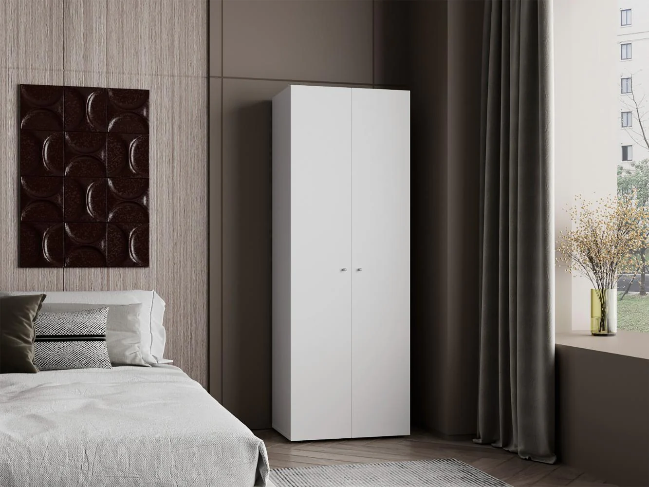 Closet Beico, Blanco Duqueza, con dos Puertas Abatibles y cuatro entrepaños - Imagen 3