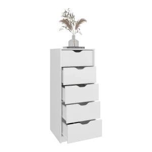 Organizador Brasilia, Blanco Duqueza, con cinco cajones multiusos deslizables