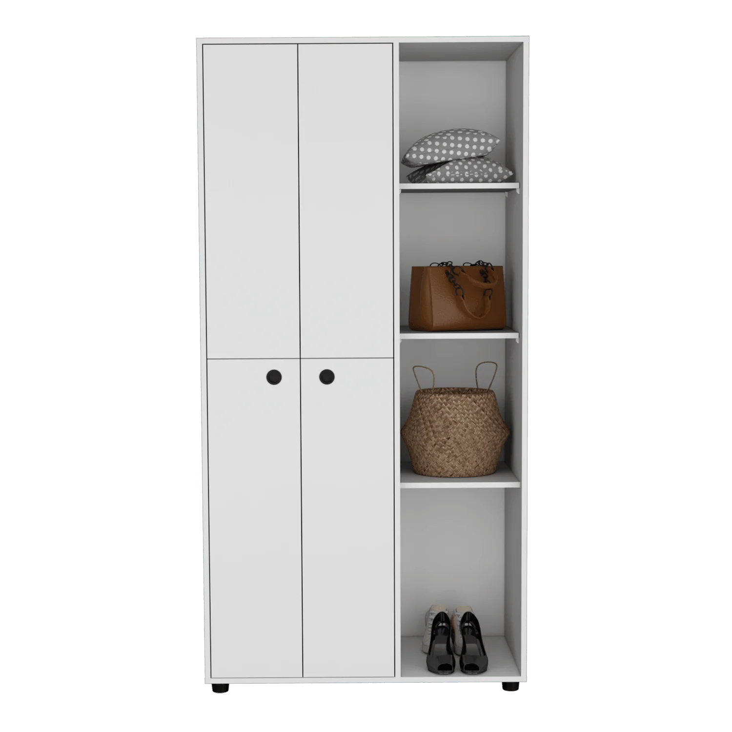 Closet Mandi, Blanco, con Dos Tubos y Un Cajon Deslizable ZF - Imagen 2