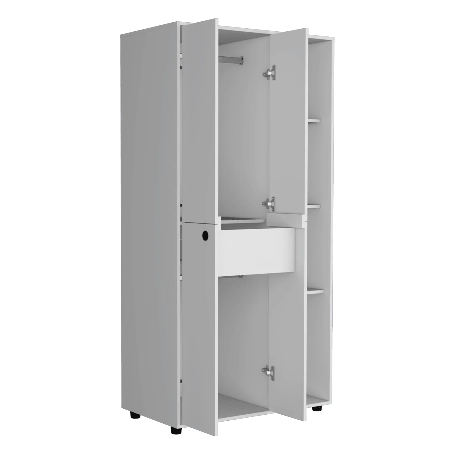 Closet Mandi, Blanco, con Dos Tubos y Un Cajon Deslizable ZF - Imagen 4