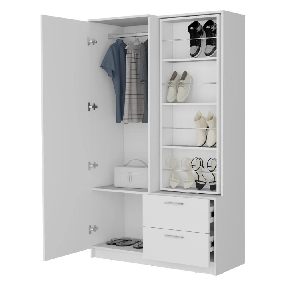 Closet Sevil, Blanco, con espejo y zapatero incluido ZF - Imagen 4